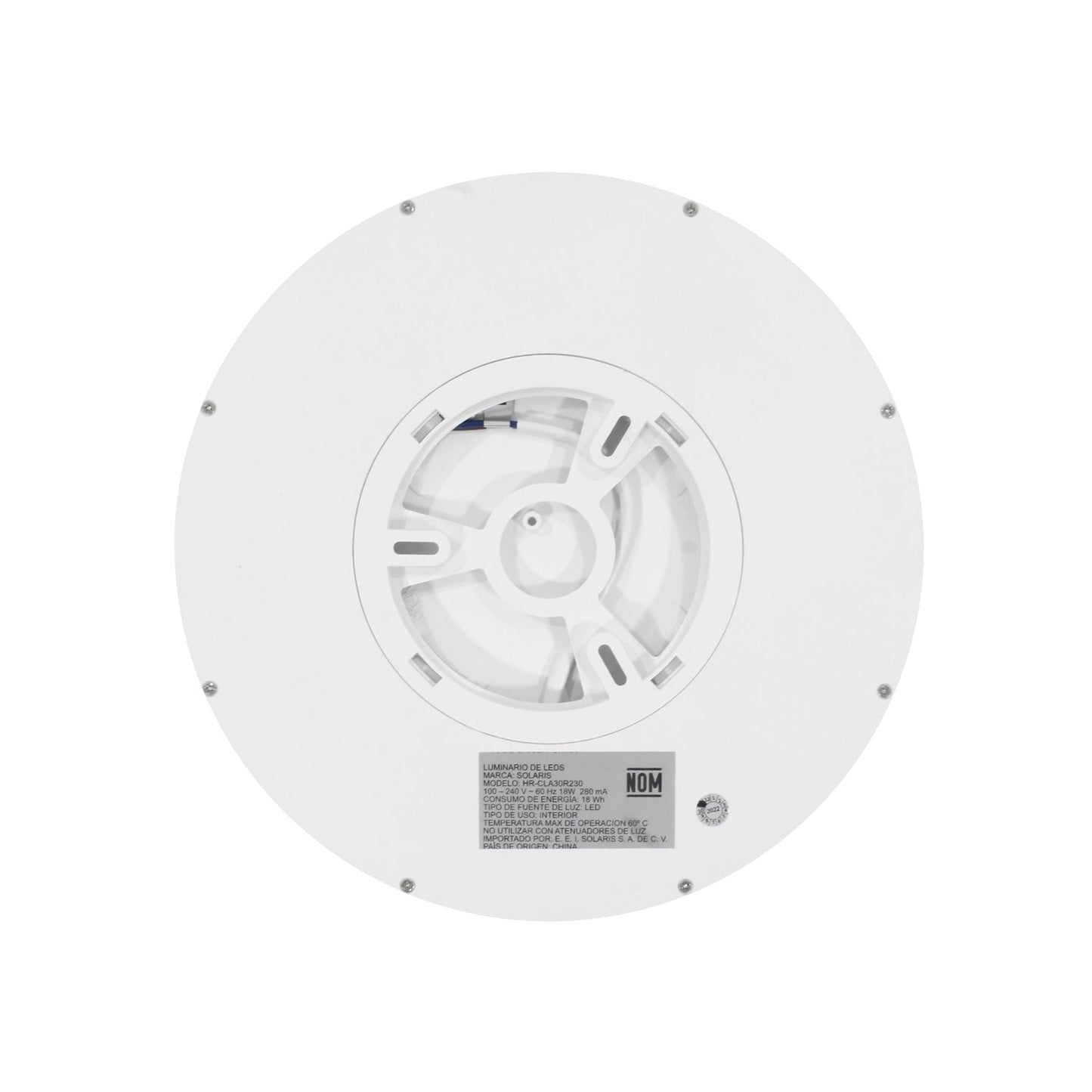 Lámpara panel LED redonda de sobreponer 18W blanca marca Solaris para uso interior