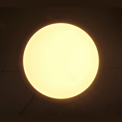Lámpara panel LED redonda blanca de sobreponer 24W, emitiendo luz cálida para iluminación interior