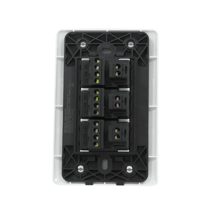 Placa eléctrica 3 contactos Solaris blanca 125V 15A