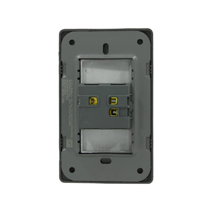 Módulo interruptor de escalera eléctrico Solaris 250V 10A, vista trasera para conexión de cableado.