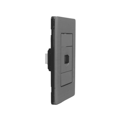 Placa de pared gris con 1 entrada RJ11 para teléfono fijo, accesorio de telecomunicaciones