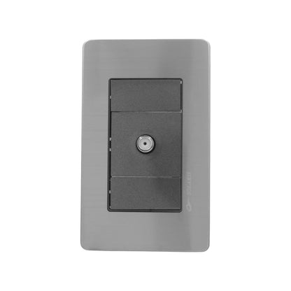 Placa 1 entrada para cable coaxial negro Solaris AL-7-NG