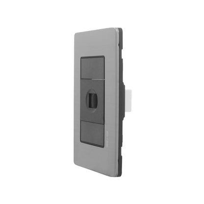 Placa 1 entrada para teléfono negro Solaris AL-8-NG