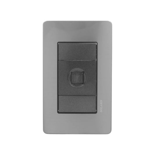 Placa 1 entrada para teléfono negro Solaris AL-8-NG