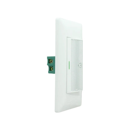 Pulsador de timbre blanco con indicador LED verde, módulo para placa eléctrica de pared