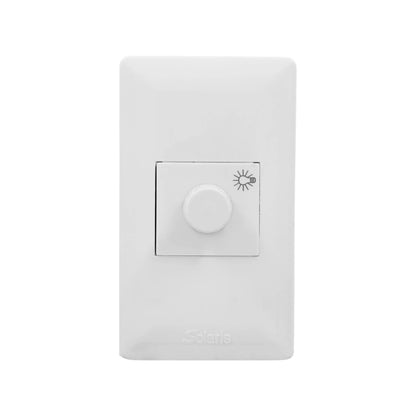 Placa interruptor dimmer blanco Solaris, regulador de intensidad de luz