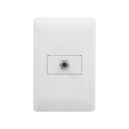 Placa 1 entrada para cable coaxial blanco Solaris ECO-7-BC