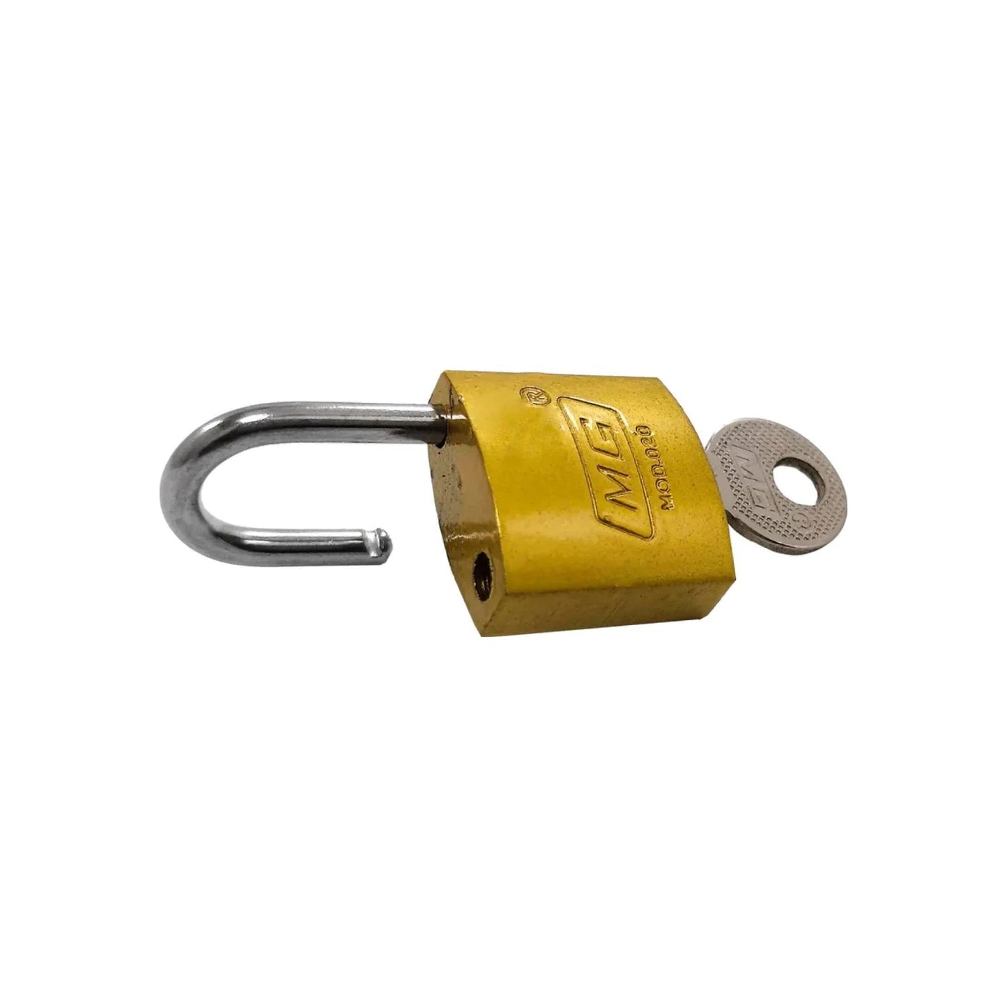 Candado de seguridad MG dorado 20mm con gancho corto y llave