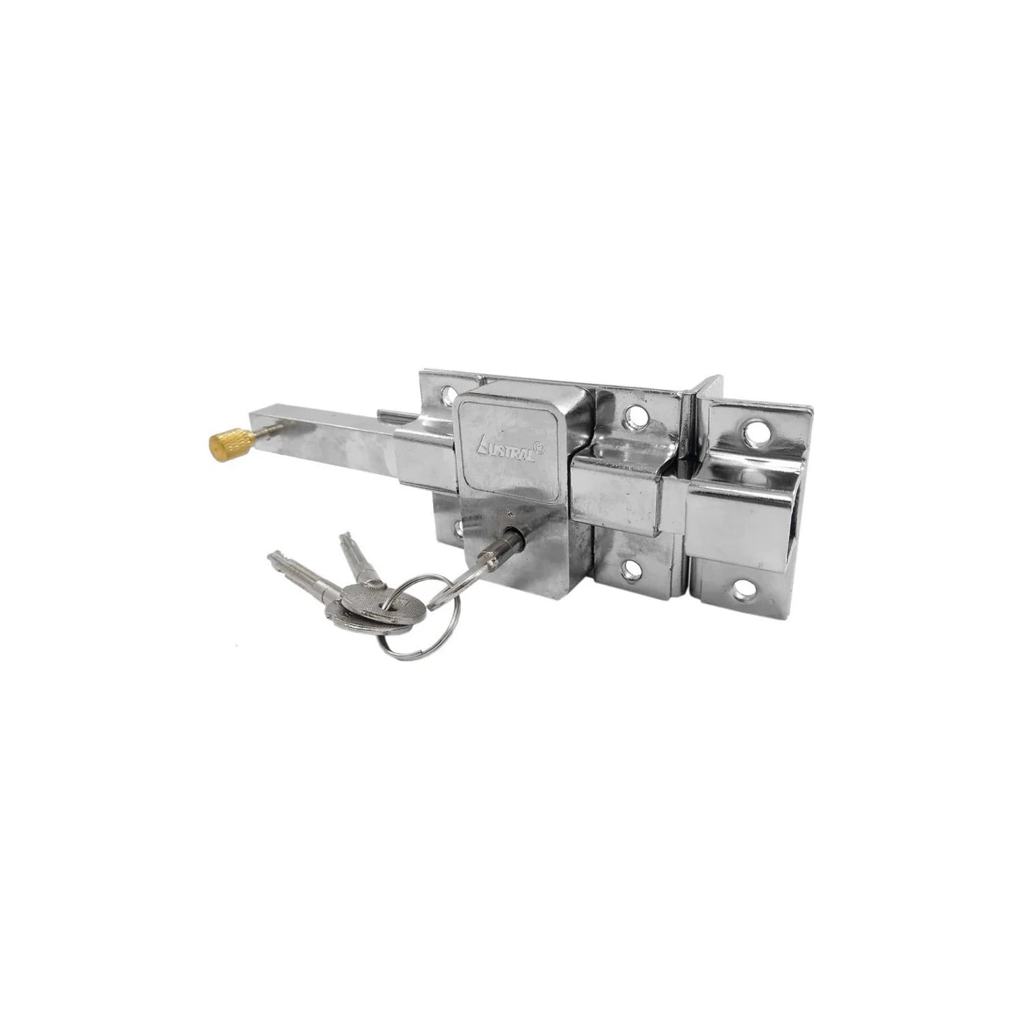 Cerradura de barra fija derecha Austral 660 cromada con juego de llaves para mayor seguridad