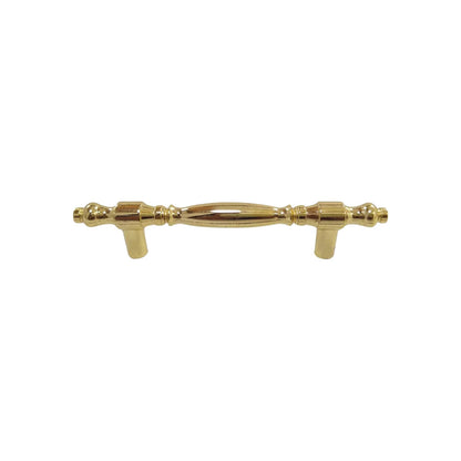 Jaladera decorativa 76 mm de latón brillante para cajones y puertas de gabinetes