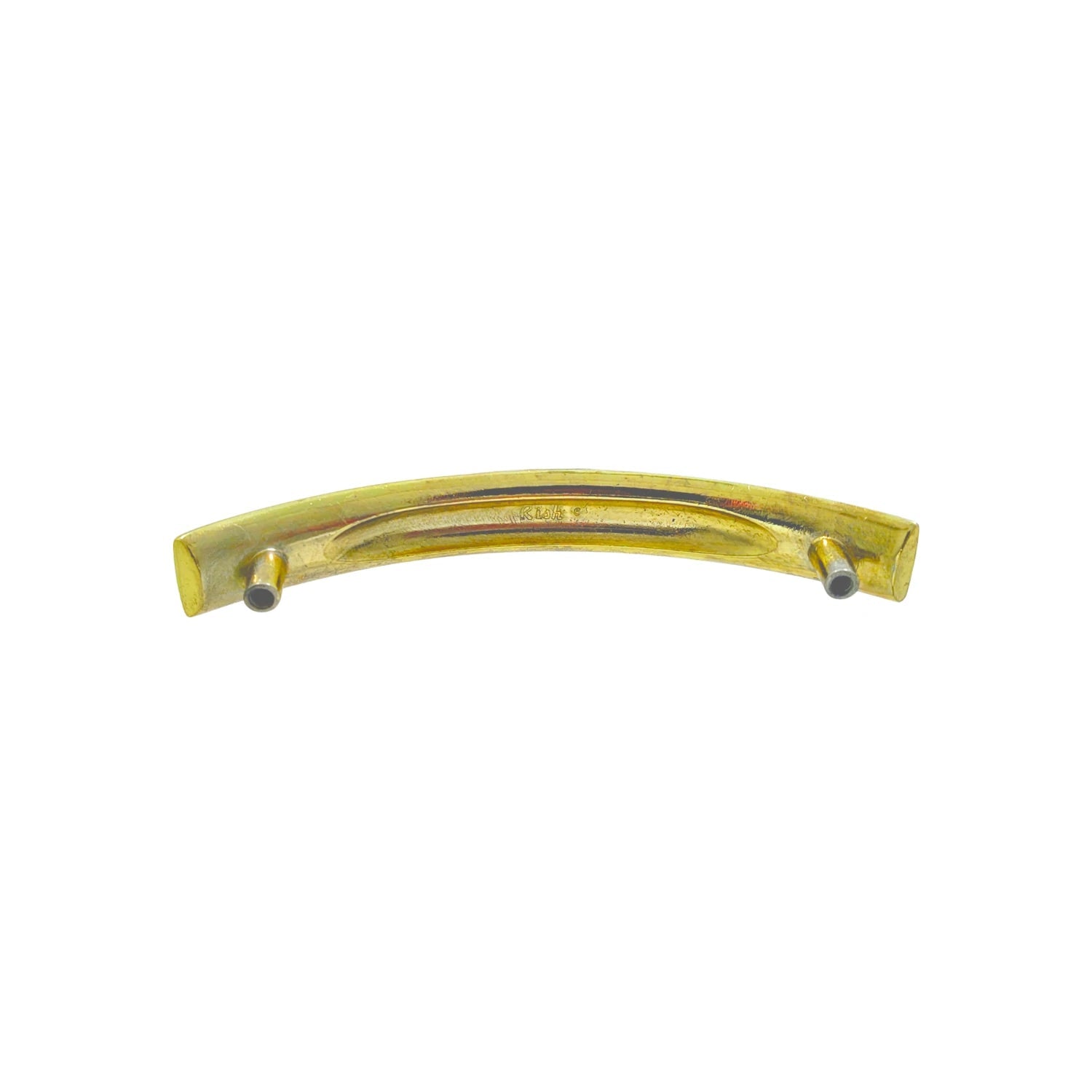Jaladera curva de latón brillante Rish Galaxia de 96mm para gabinetes