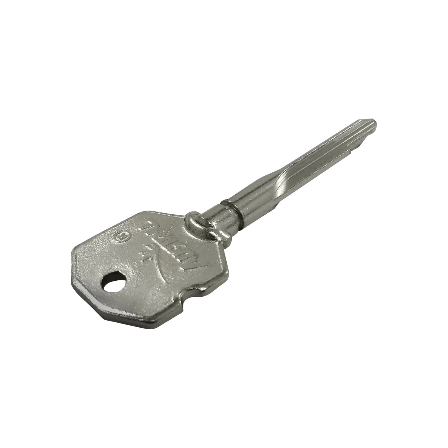 Llave tetra niquelada, color plateado brillante, para cerraduras de alta seguridad