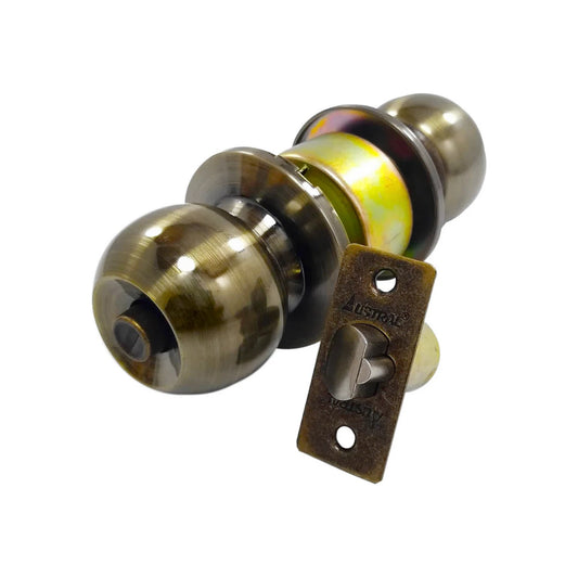 Cerradura de esfera Austral acabado cobre antiguo para puerta de recámara