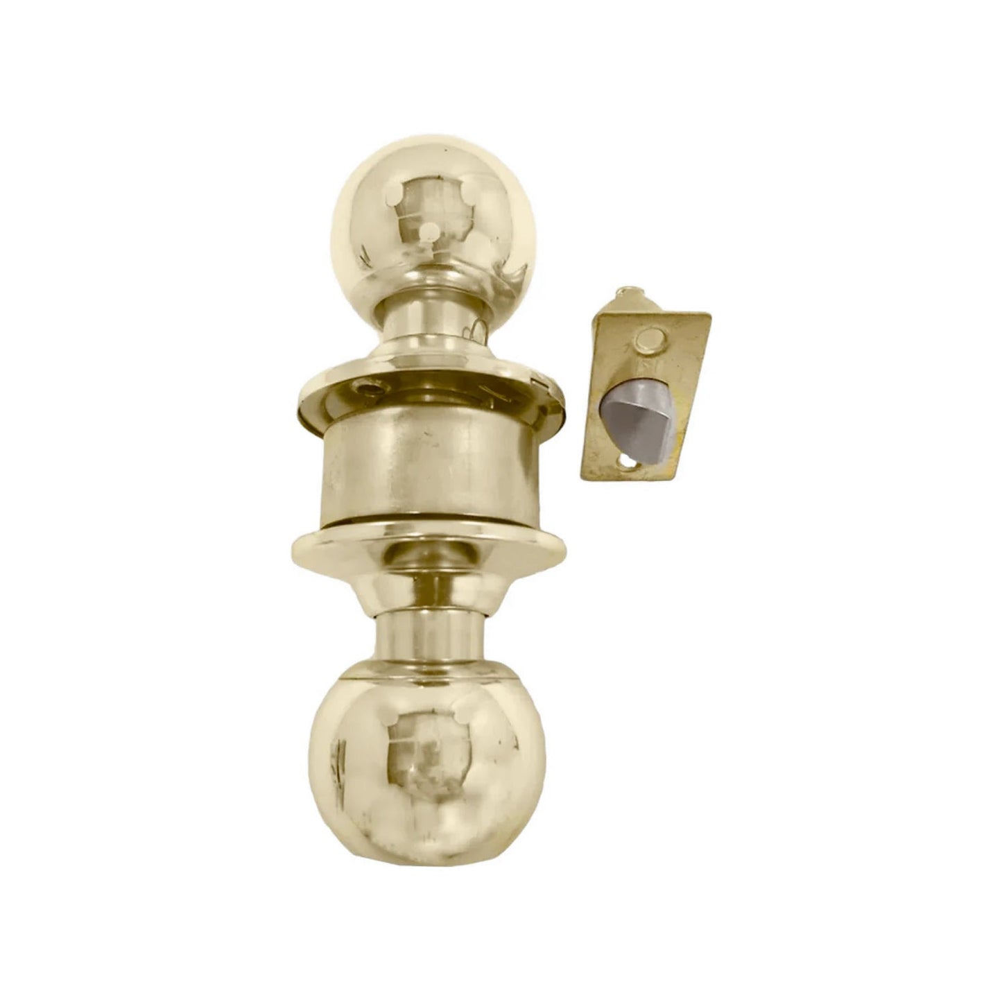 Cerradura esfera dorada para baño, pomo de latón pulido con pestillo para puertas interiores