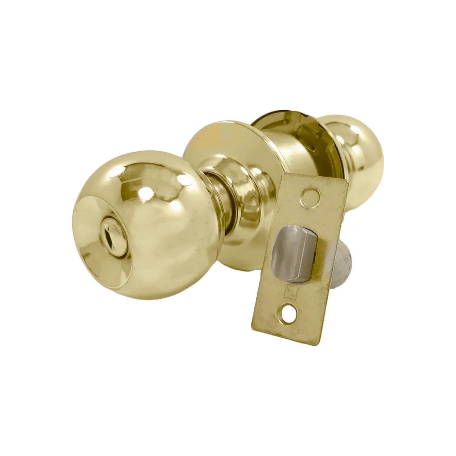 Chapa cerradura de esfera dorada con llave, mecanismo de seguridad para puerta