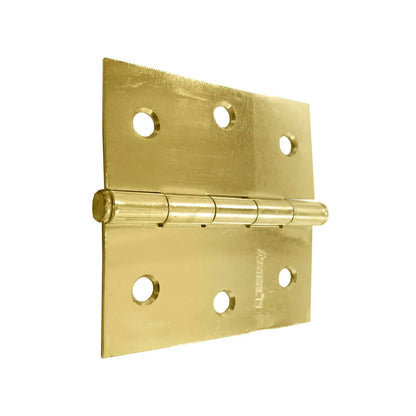 Bisagra de latón brillante para puerta, herraje metálico dorado con marca Austral visible