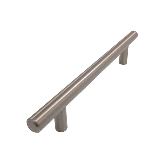 Jaladera barra tubular 128mm níquel satinado cepillado para muebles y cajones de cocina
