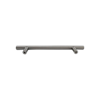 Jaladera tubular de acero inoxidable 128mm para mueble o cajón, acabado cepillado