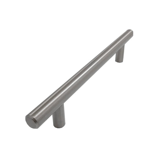 Jaladera tirador de acero inoxidable cepillado para cajones y puertas de cocina o muebles, diseño cilíndrico moderno.