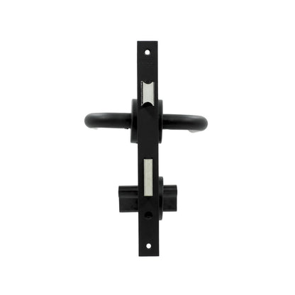Chapa de palanca Inoxx negra para puerta de recámara, cerradura de embutir, acabado mate.