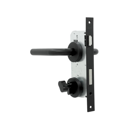 Chapa de palanca Inoxx negra mate para recámara con seguro de mariposa