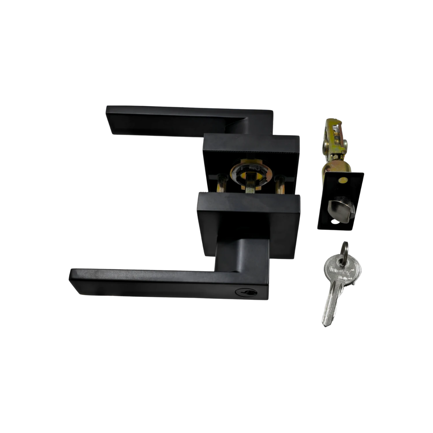 Cerradura de palanca Inoxx Milan negro mate para recámara, juego completo con manijas y llaves