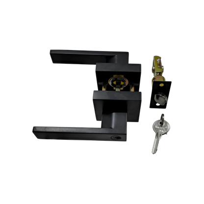 Cerradura de palanca Inoxx Milan negro mate para recámara, juego completo con manijas y llaves