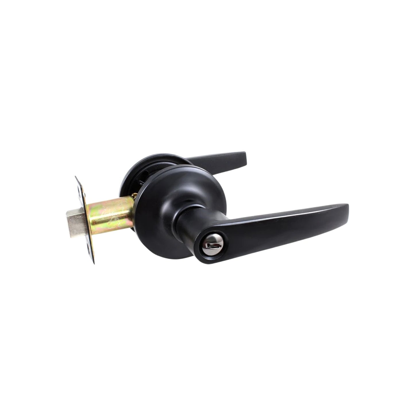 Cerradura de palanca negra mate para puerta de recámara, diseño moderno con cilindro de llave