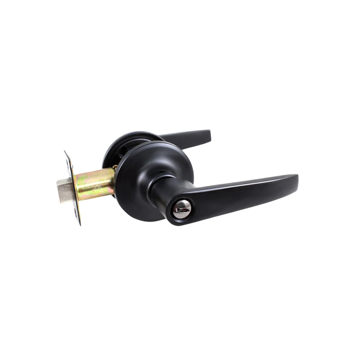 Cerradura de palanca negra mate para puerta de recámara, diseño moderno con cilindro de llave