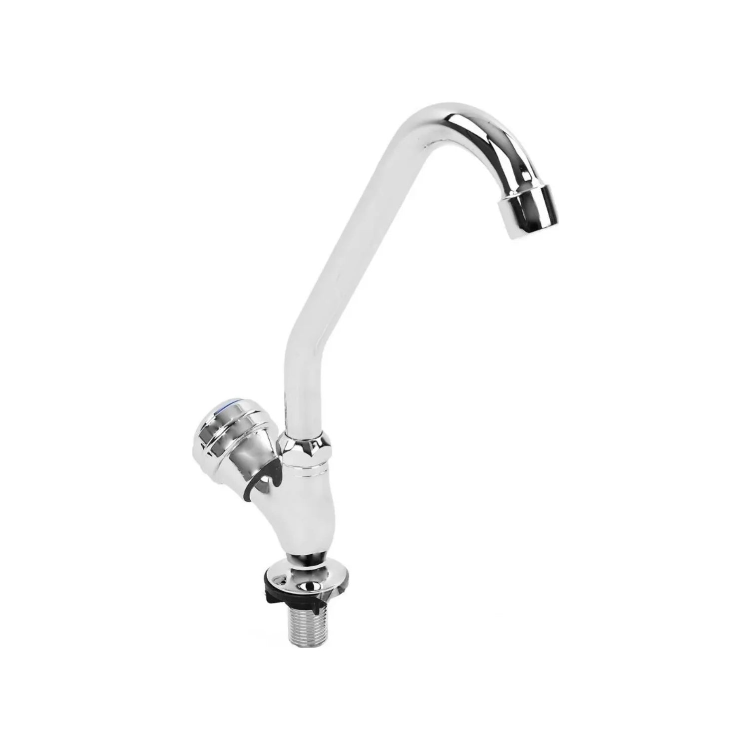 Llave individual monomando para fregadero de cocina o bar, acabado cromado brillante, con cuello de ganso.