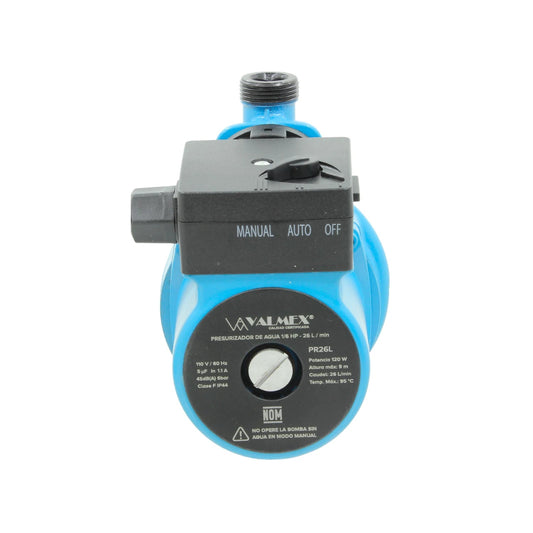 Presurizador de agua Valmex azul 1/6 HP, 26 L/min, control manual/automático