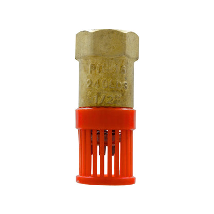 Pichancha de latón 1/2 pulgada con canastilla de plástico naranja PN-16 para succión de agua en bombas