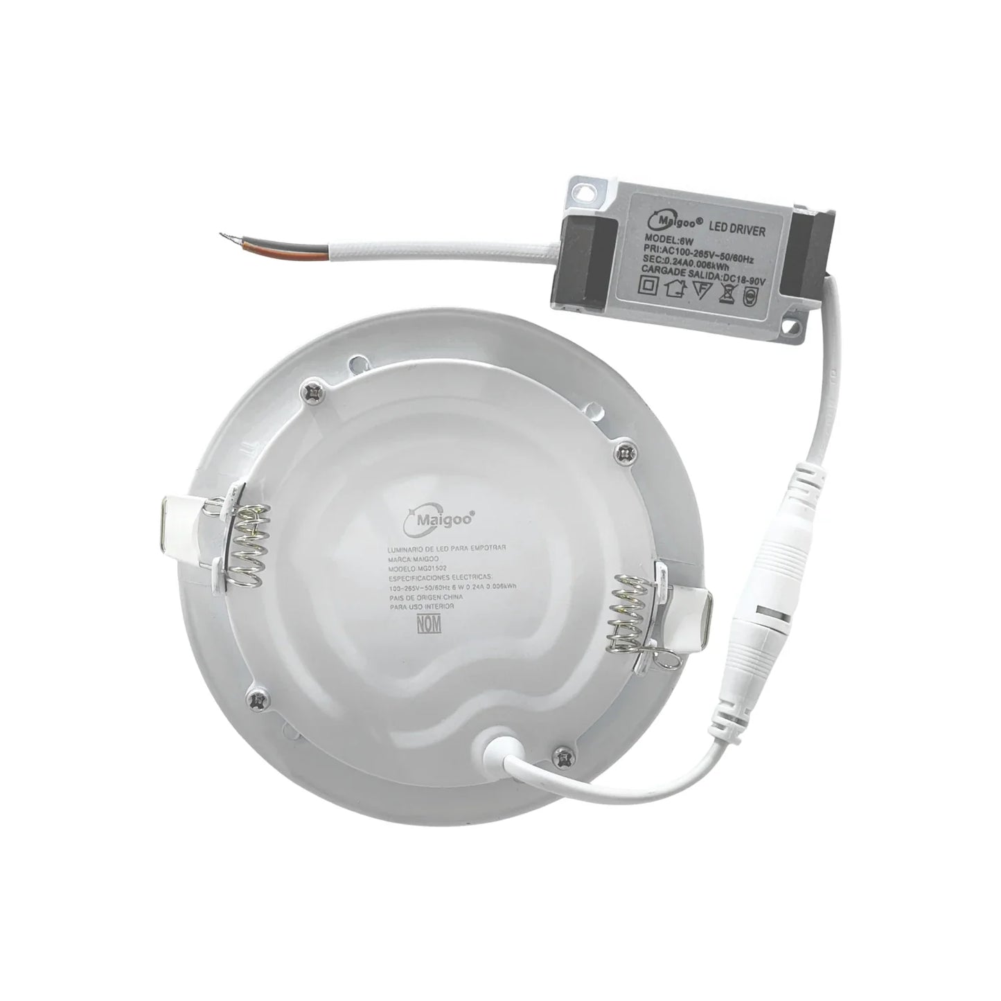 Lámpara panel 6 W redonda empotrable Maigoo MG01502