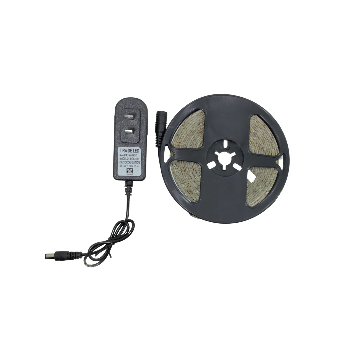 Tira de luz LED Maigoo en rollo de 5m con adaptador de corriente, modelo MG02802