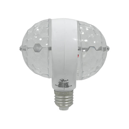 Foco LED doble giratorio Maigoo 5W, lámpara multicolor para luz disco y fiestas, rosca estándar, uso interior.