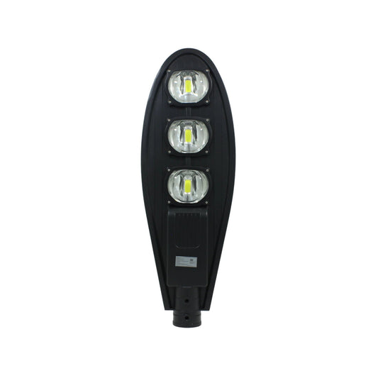 Luminaria LED suburbana negra tipo cobra de 300W para alumbrado público y exterior de alta eficiencia.