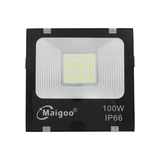 Reflector LED Maigoo negro 100W IP66 para exterior, foco de alta potencia resistente al agua y polvo
