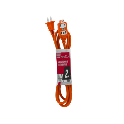 Cable de extensión naranja Super Átomo 2 metros, 3 tomas, 1250W para interiores y exteriores.