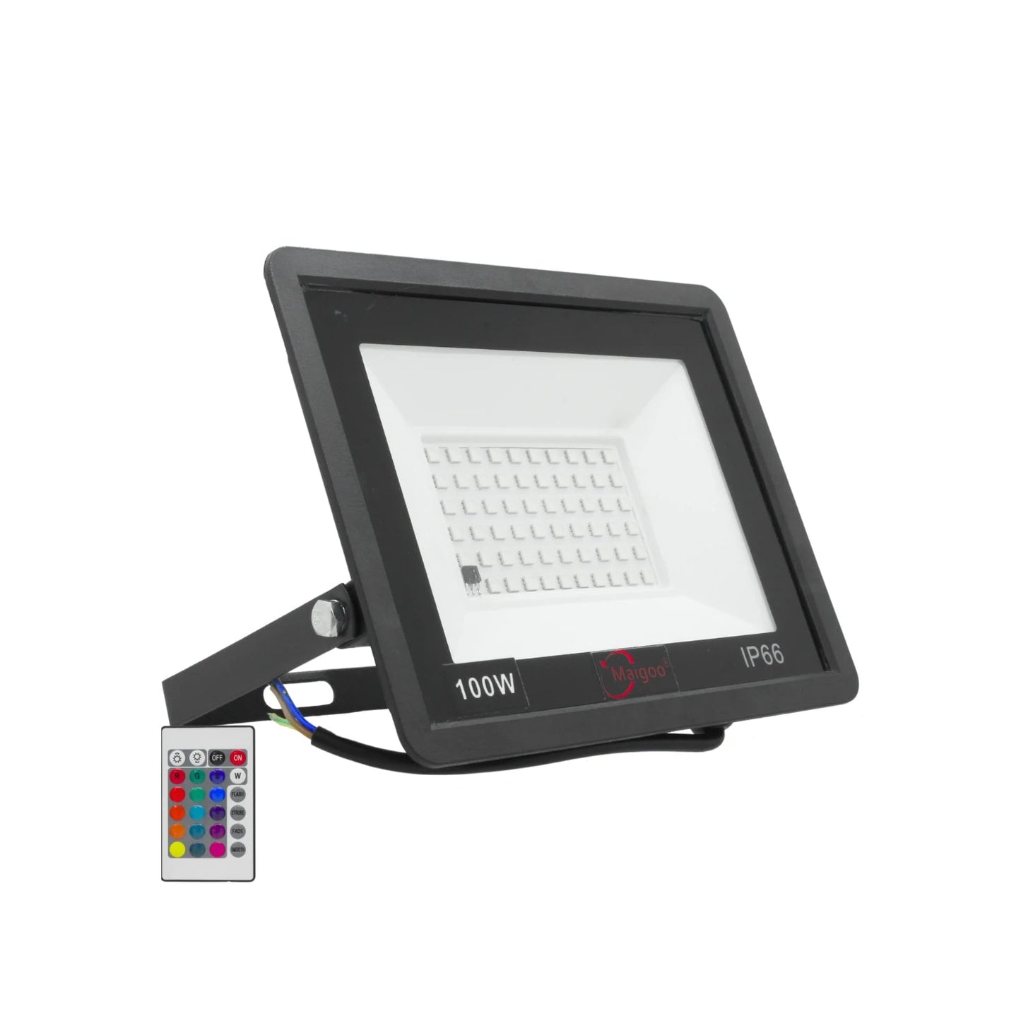 Reflector LED Maigoo negro 100W RGB multicolor IP66 con control remoto