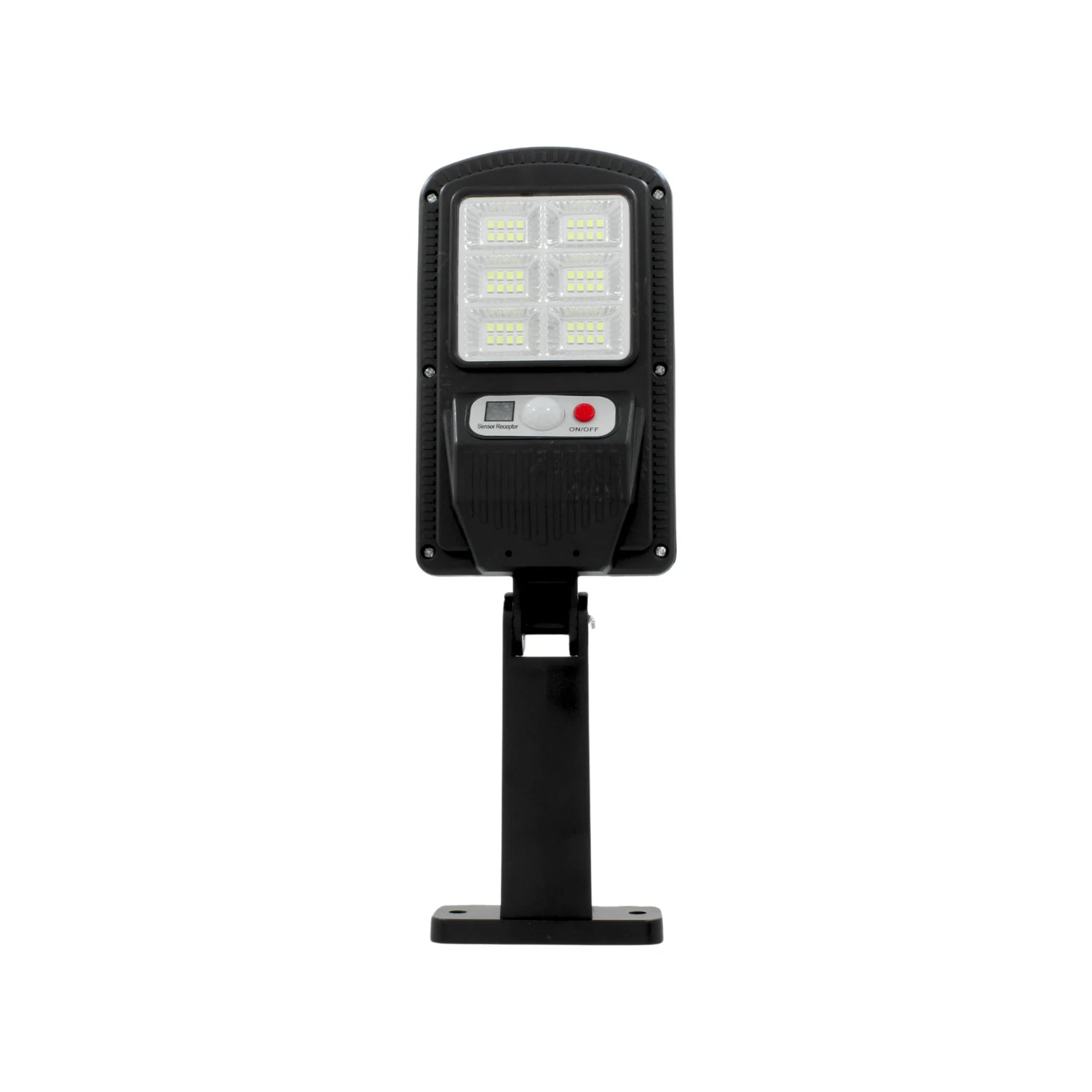 Lámpara urbana LED solar 50W negra para exterior con sensor de movimiento y soporte de montaje ajustable
