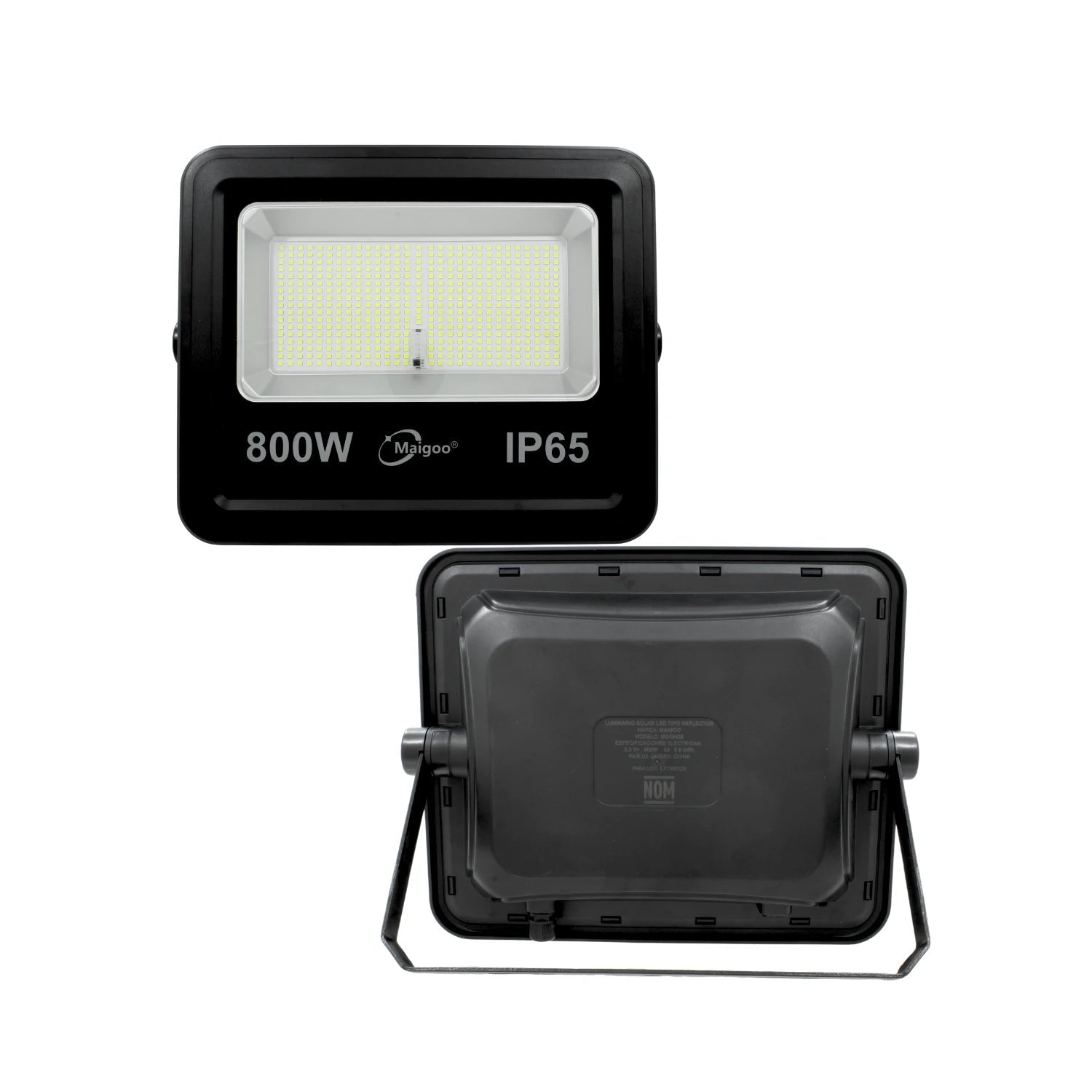 Reflector solar LED Maigoo 800W negro IP65 para uso exterior y alta resistencia