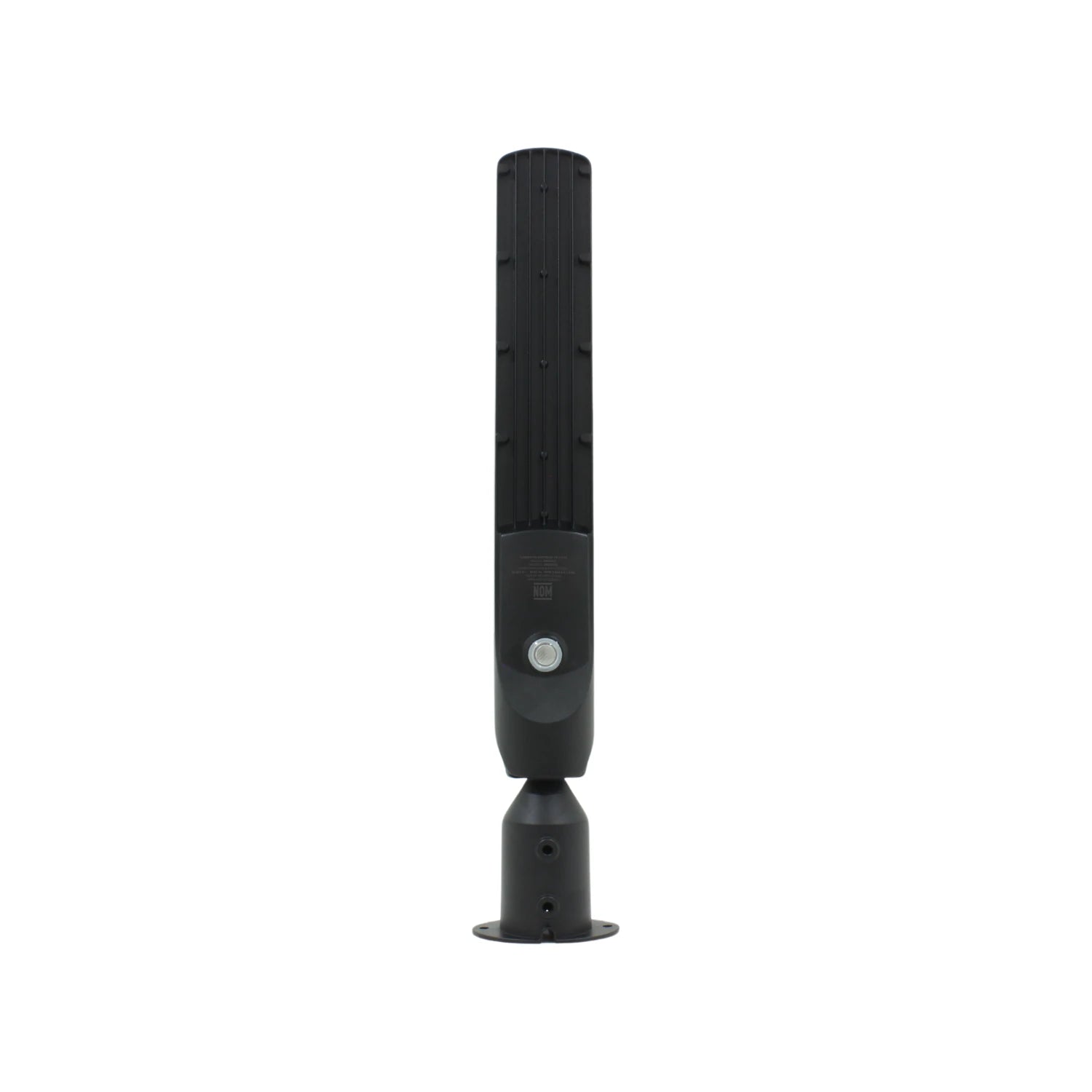 Lámpara urbana LED negra 100W con fotocelda integrada, ideal para alumbrado público exterior