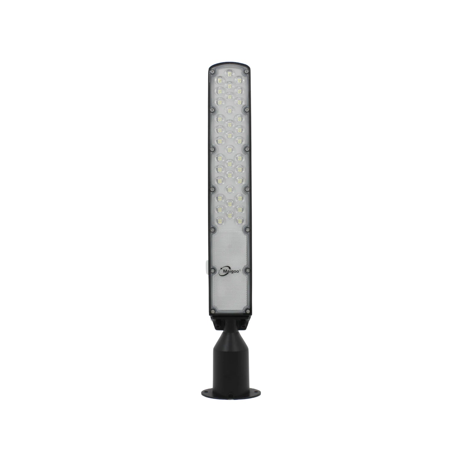 Lámpara urbana LED Maigoo 100W gris con fotocelda, ideal para alumbrado público y exteriores
