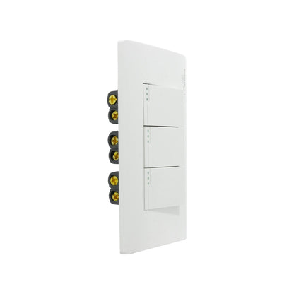 Placa 3 apagadores de escalera blancos Super átomo para sistemas de iluminación 3 vías