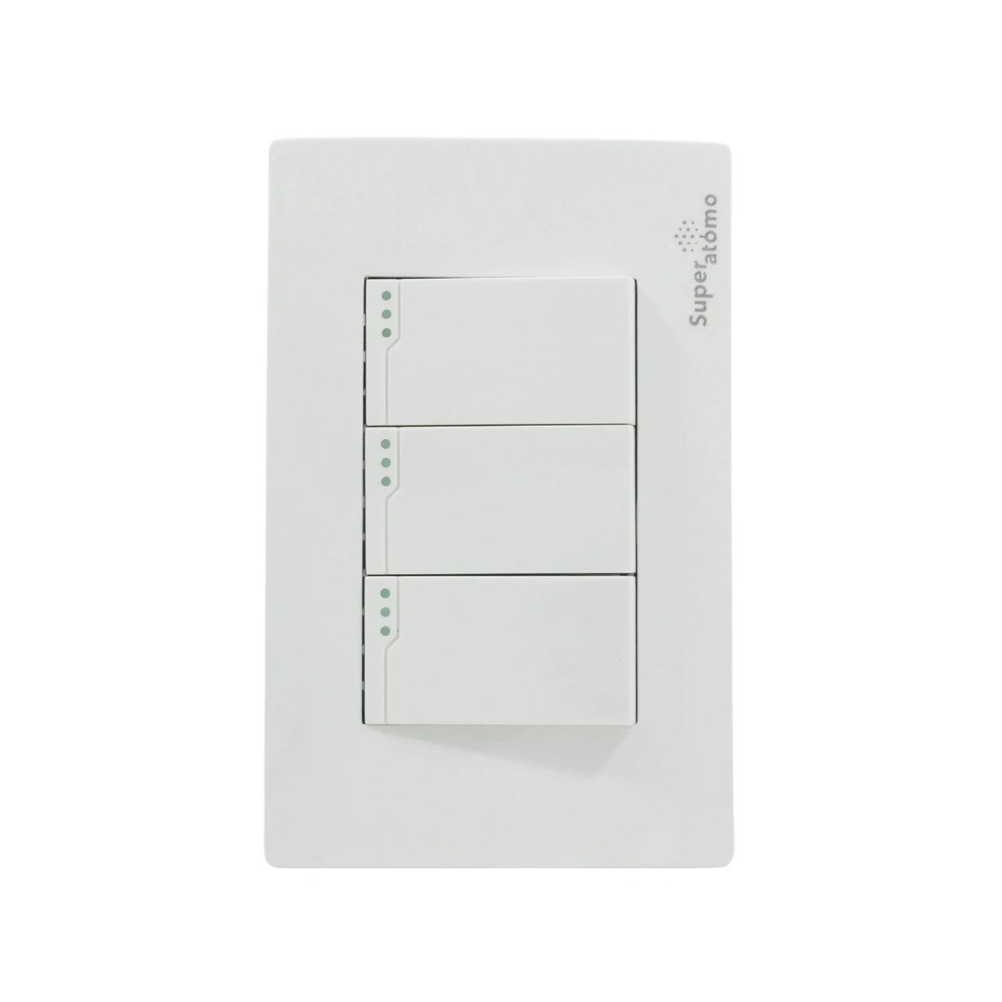 Placa eléctrica Super átomo blanca con 3 apagadores de escalera, interruptores de luz triples para pared