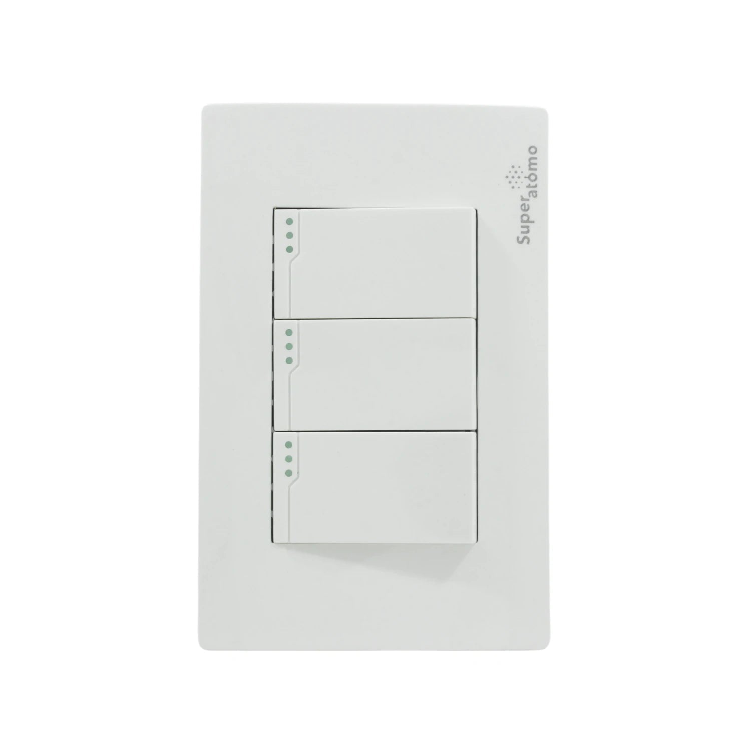 Placa eléctrica Super átomo blanca con 3 apagadores de escalera, interruptores de luz triples para pared