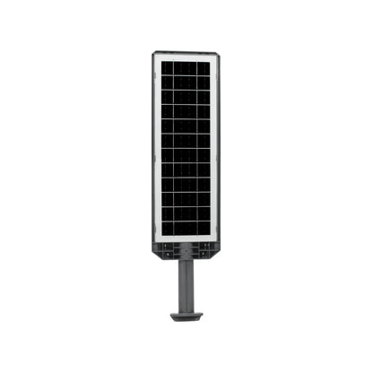 Lámpara solar urbana con panel integrado rectangular para iluminación de calle exterior eficiente