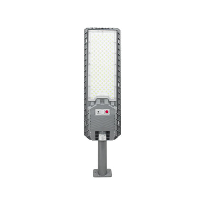 Lámpara solar urbana LED gris 400W con sensor y base para alumbrado público exterior