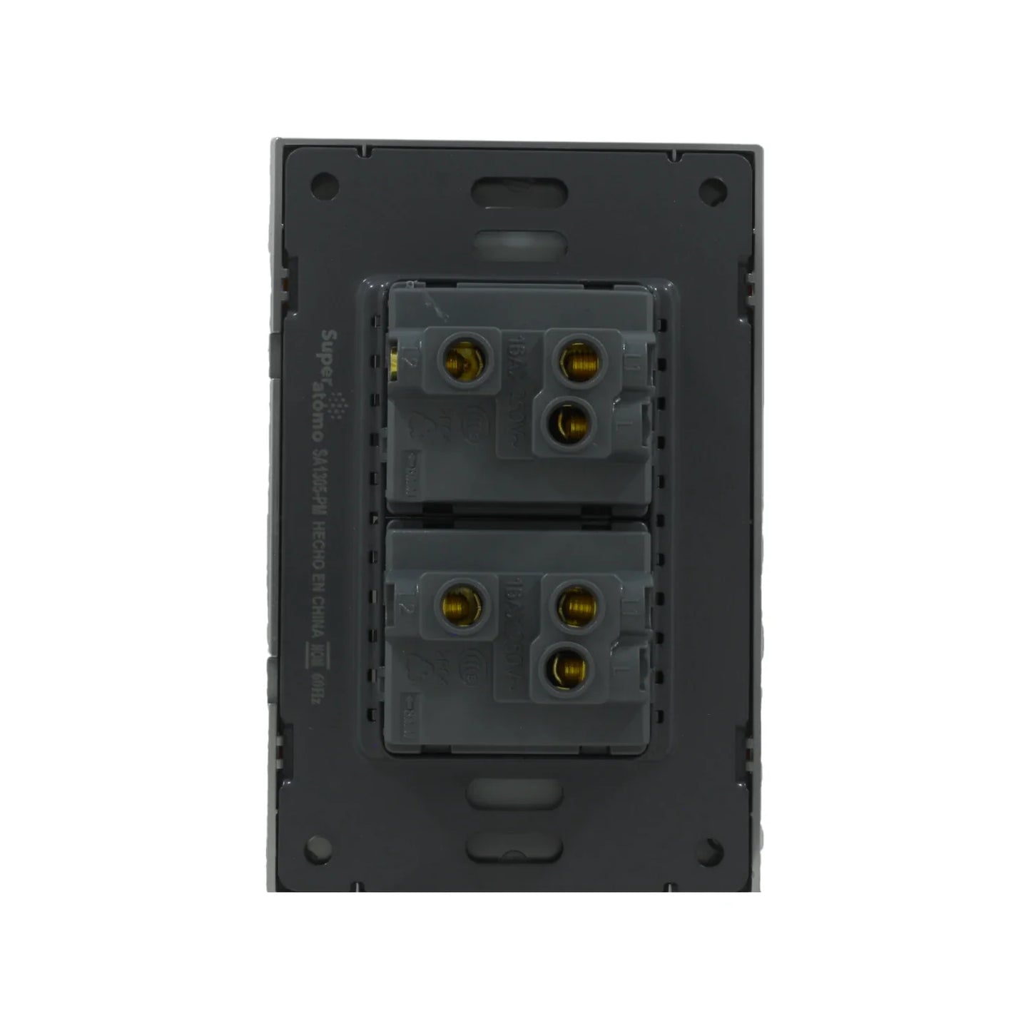 Placa 2 apagadores escalera Super átomo SA1305-PM