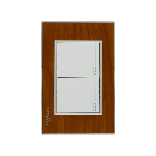 Placa 2 apagadores escalera Super átomo SA1305-PM